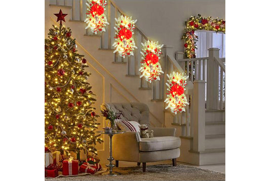 **Christmas LED Wreath - Rattan Door Curtain Decorative Hanging**