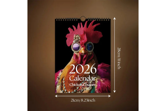 **2026 Funny Chicken Wall Calendar with Confident Quotes**
