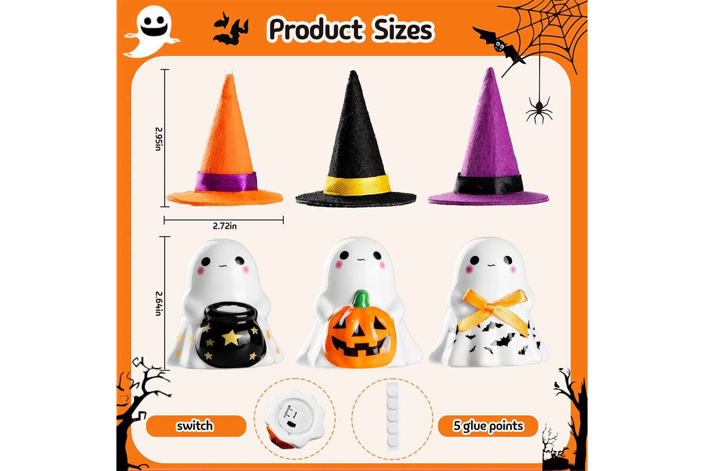 **Halloween Ghost Lantern Flag | Resin Holiday Decorations**