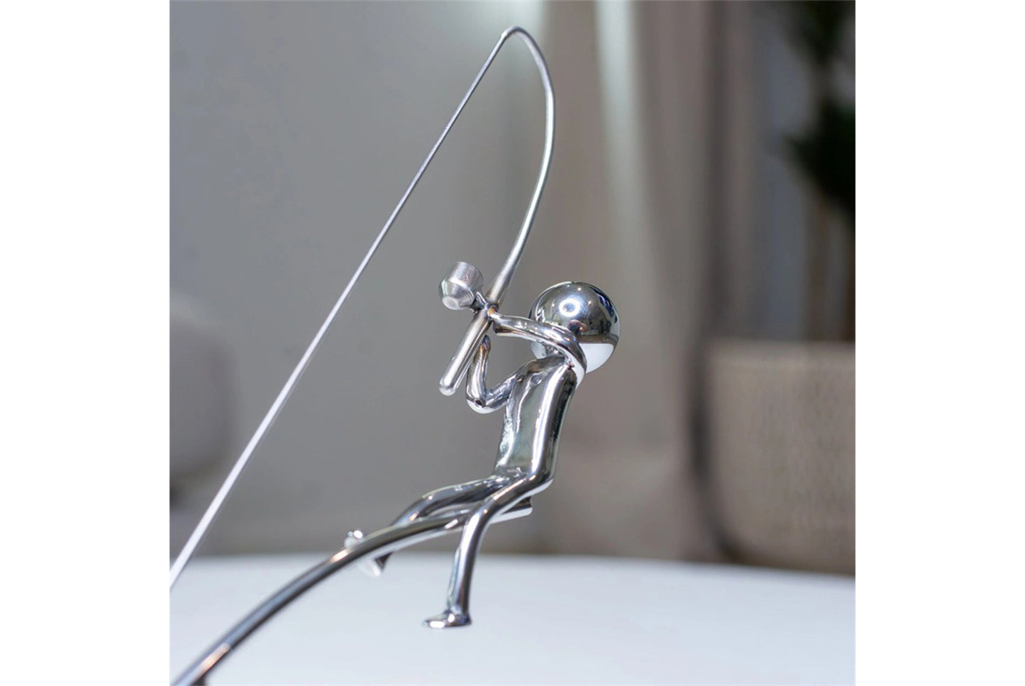 **Fisherman Balancing Sculpture | Creative Alloy Ornament**
