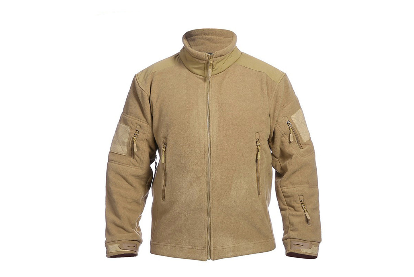 Men's Outdoor Insulated Fleece Jacket with Stand Collar