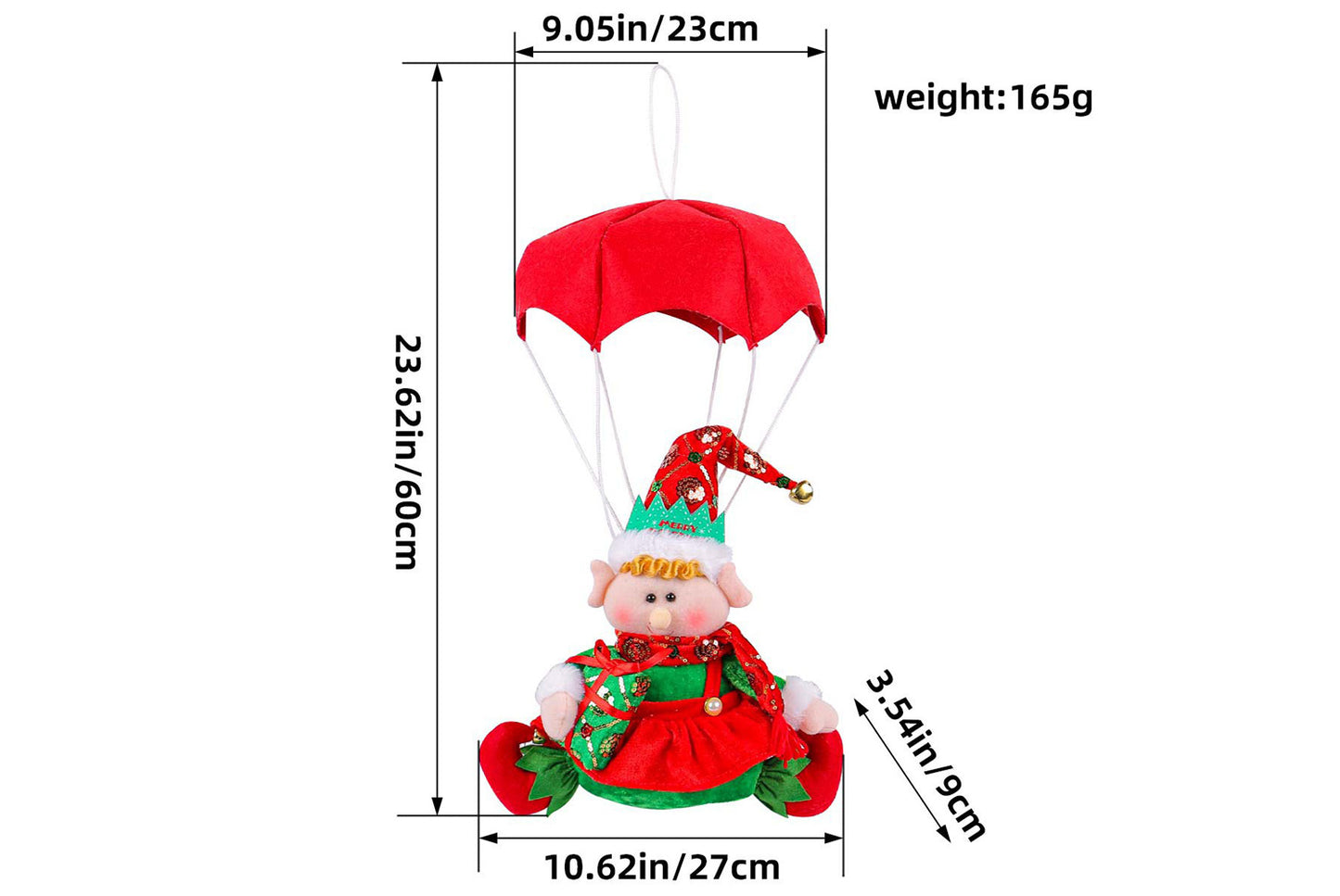 Christmas Parachute Figure Pendant