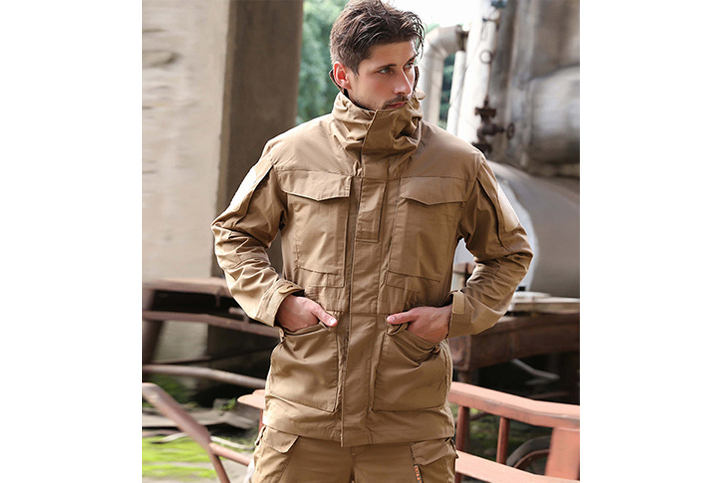 **M65 Tactical Mid-Length Windproof and Waterproof Jacket**