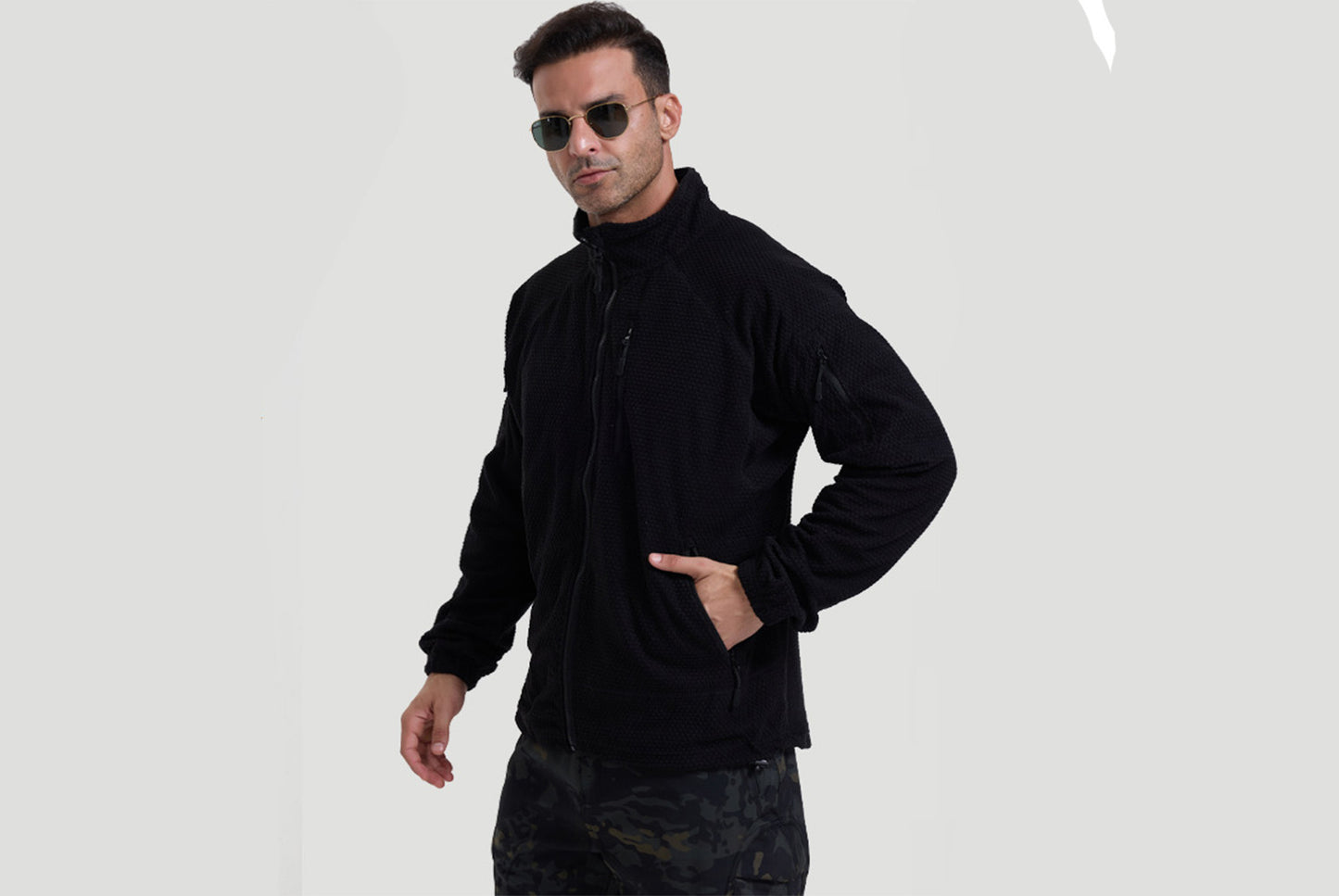 **Men's Tactical Fleece Jacket Stand Collar Liner**