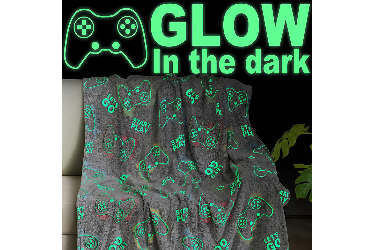 **Glow-in-the-Dark Flannel Blanket (Multiple Sizes Available)**