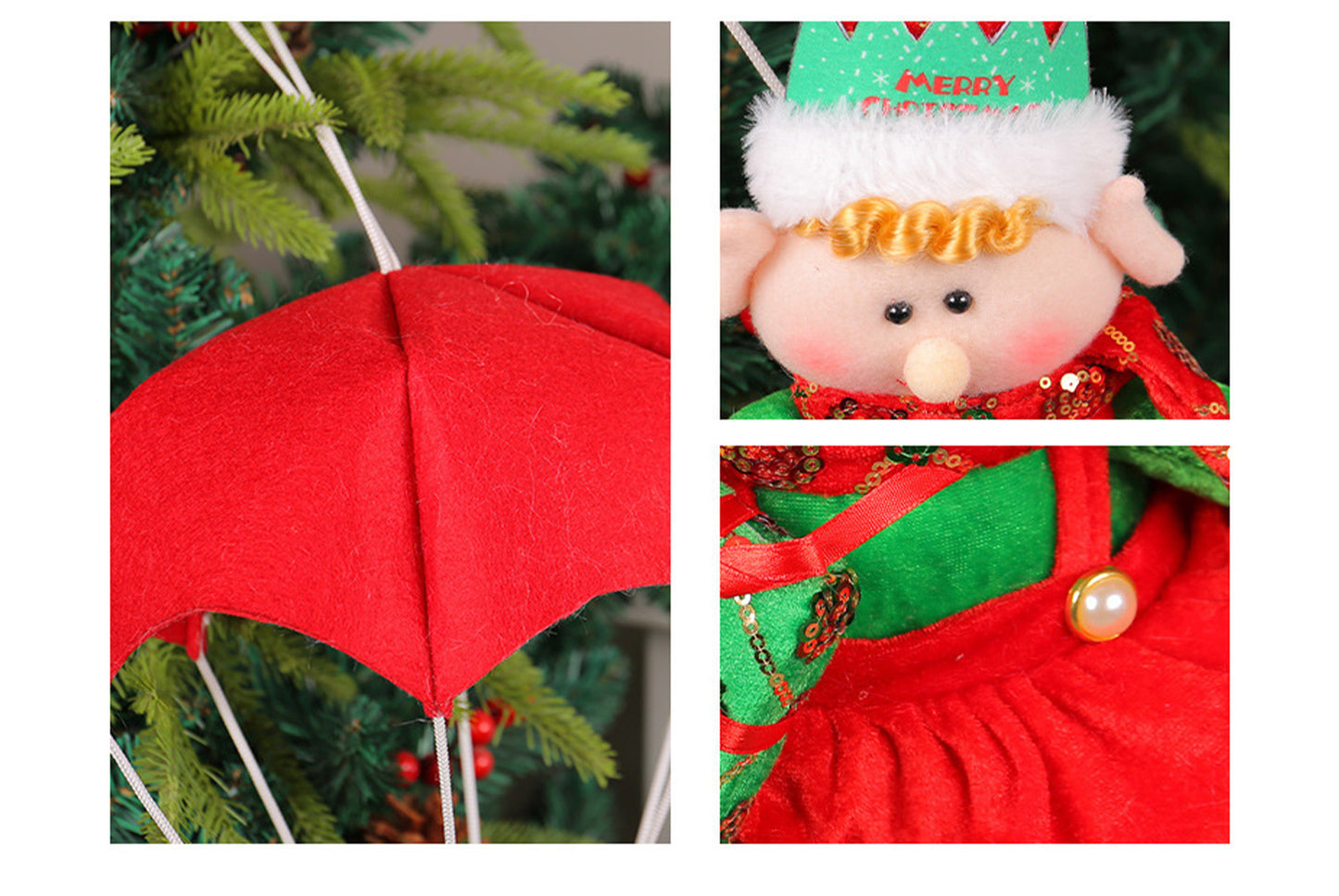 Christmas Parachute Figure Pendant