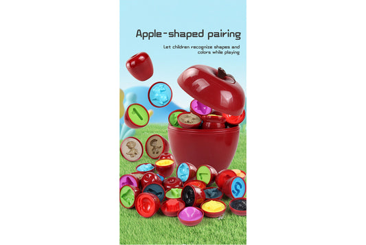 **Apple-Shaped Matching Box - Early Education Color Recognition Puzzle Set**