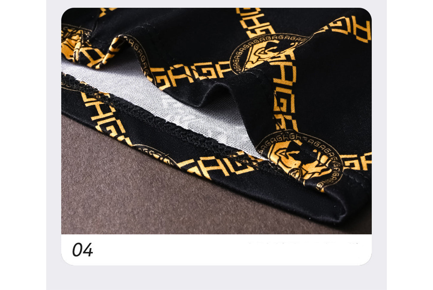 4-Pack - Black and Gold Men's Boxer Briefs