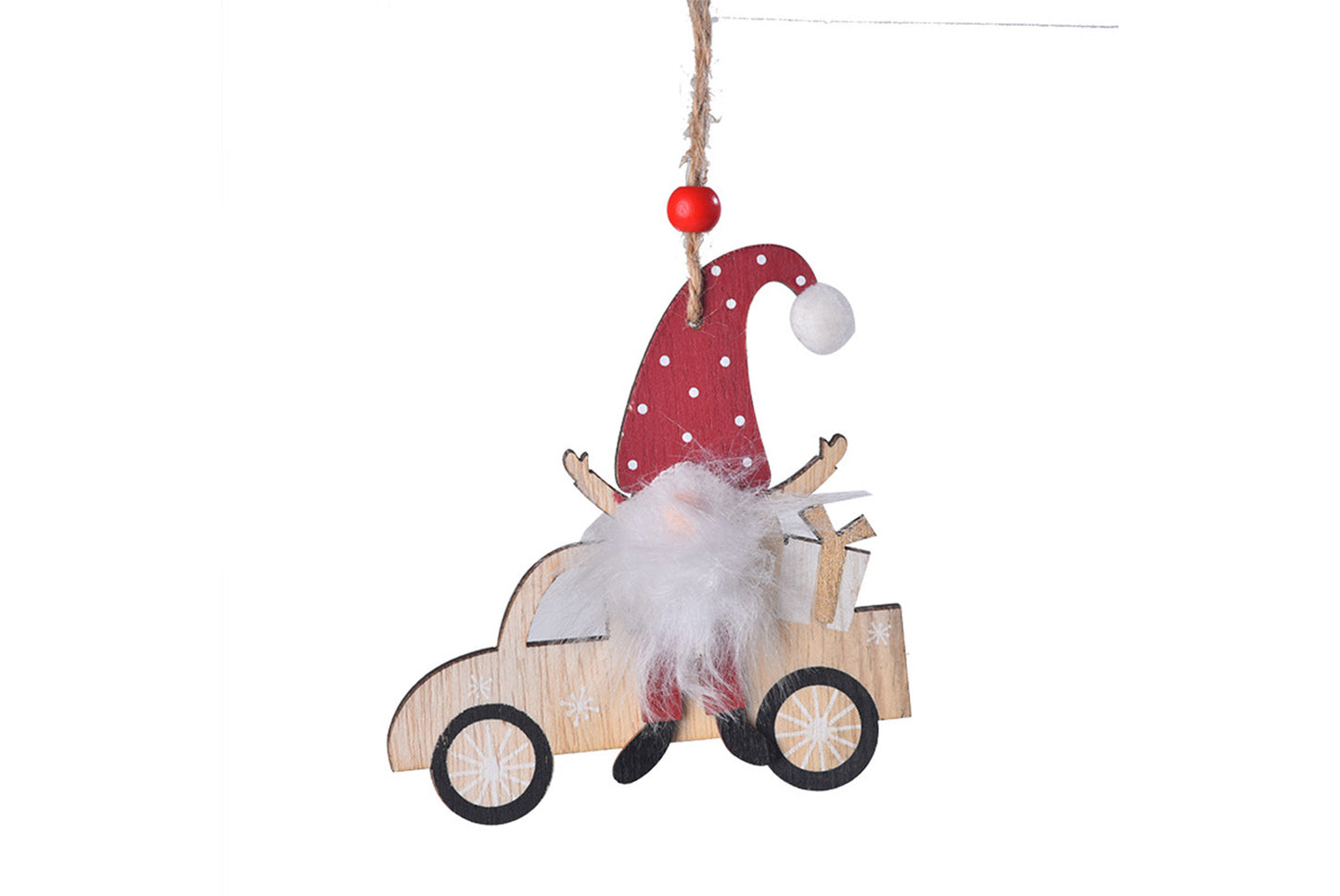 **New Christmas Wooden Ornament - Faceless Old Man Rudolph Ornament**