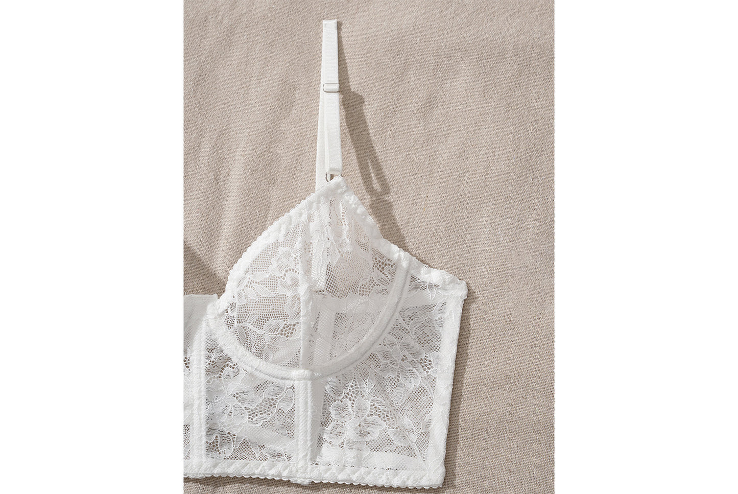 **Lace Floral Fishbone Bra Set - Sexy Sheer Two-Piece Bra**