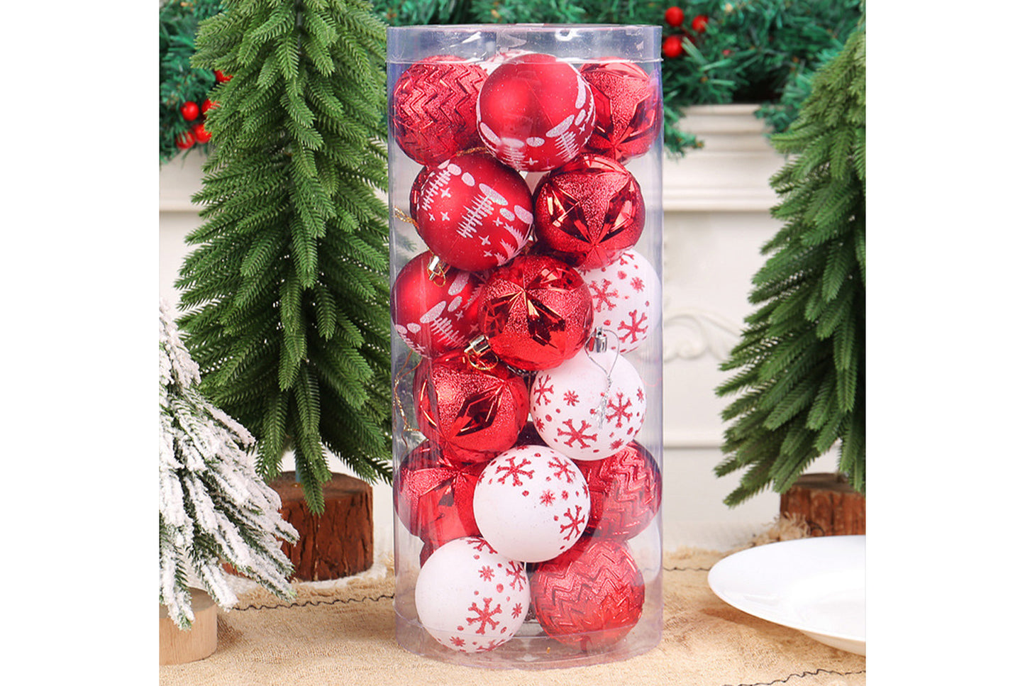 Painted Electroplated Christmas Ball Set - Shaped Christmas Tree Decorative Pendants
