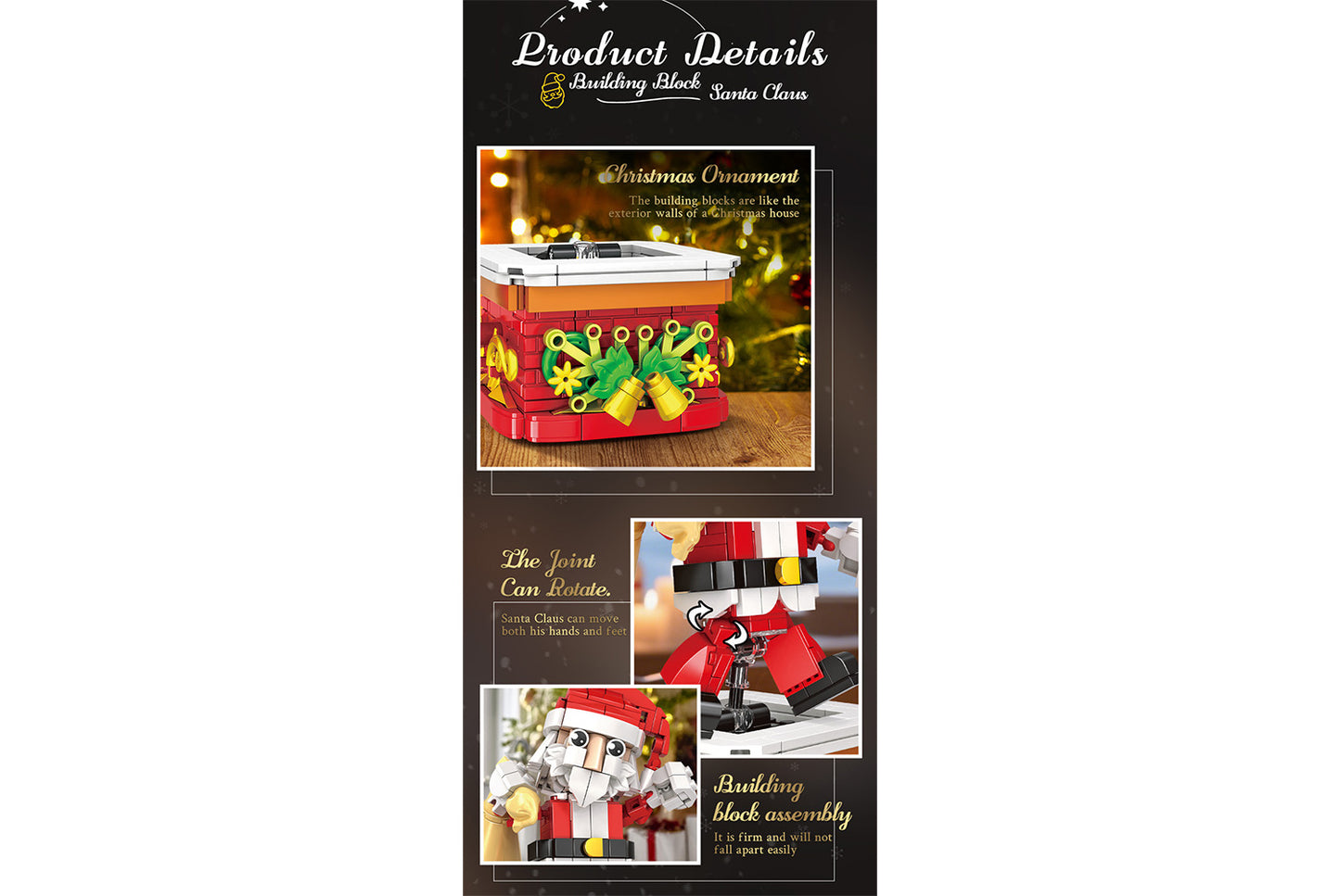 Building Block Santa Claus Ornament