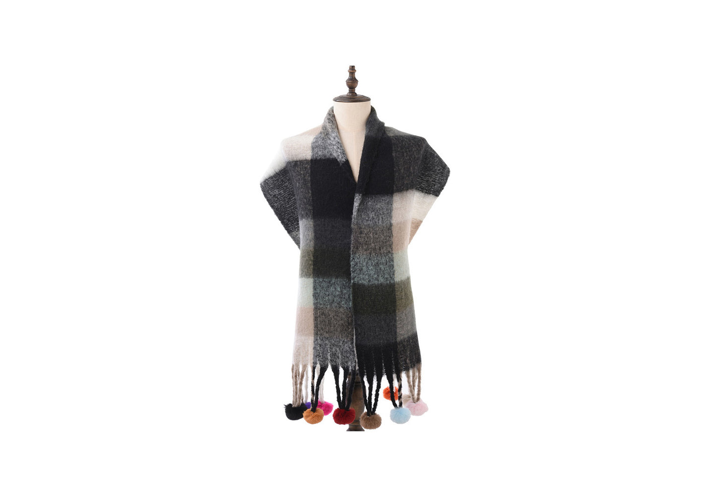 **Plaid Striped Thickened Scarf**