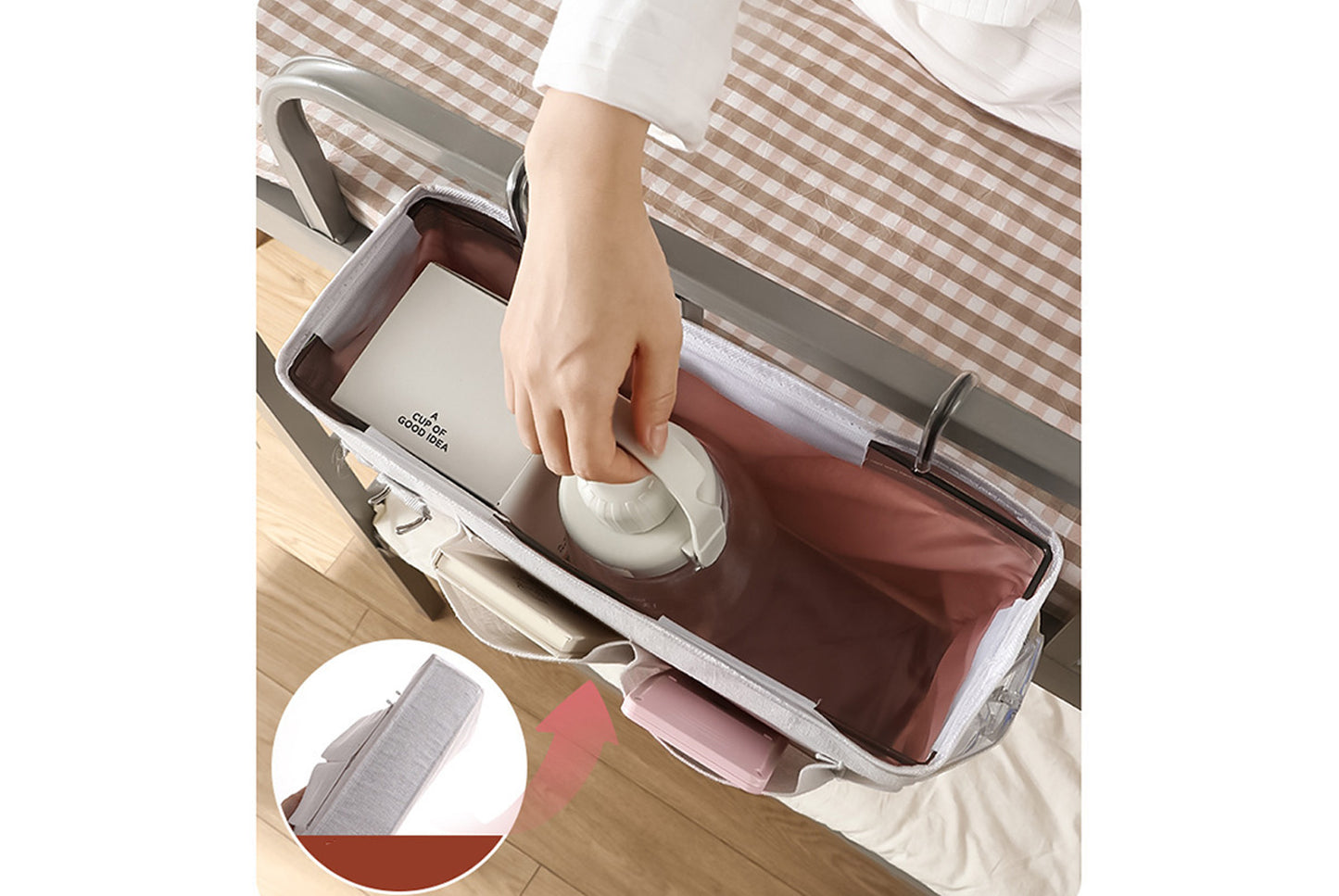 Cotton and linen double hook storage rack