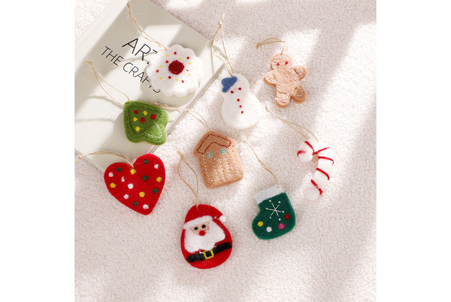 Santa Claus and Snowman Felt Pendant Gift Box