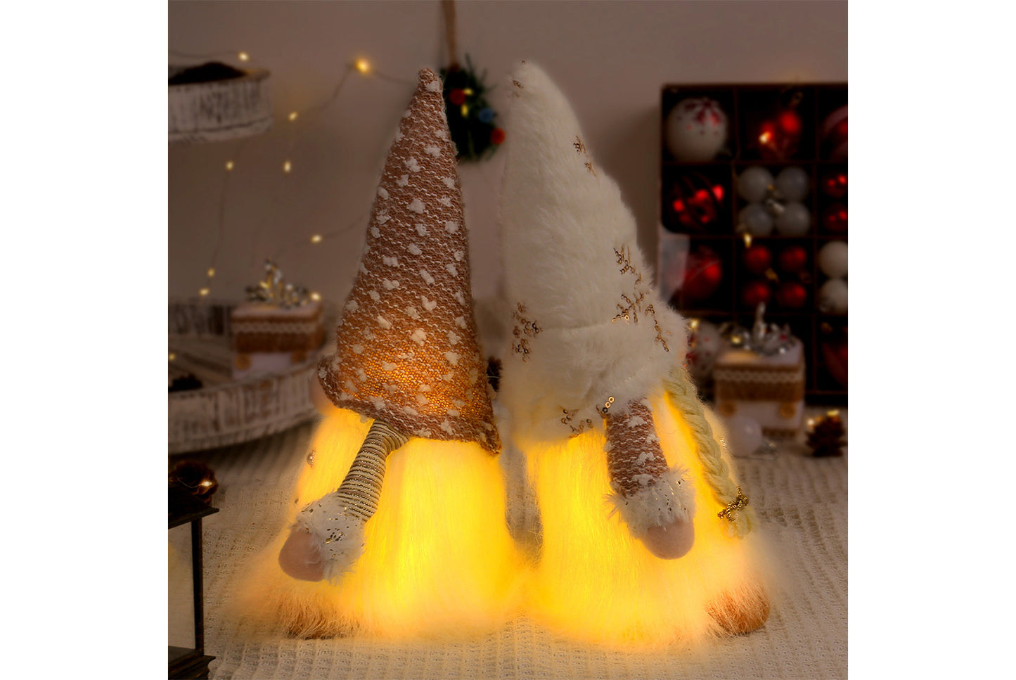 Sequined Plush Faceless Doll Ornament