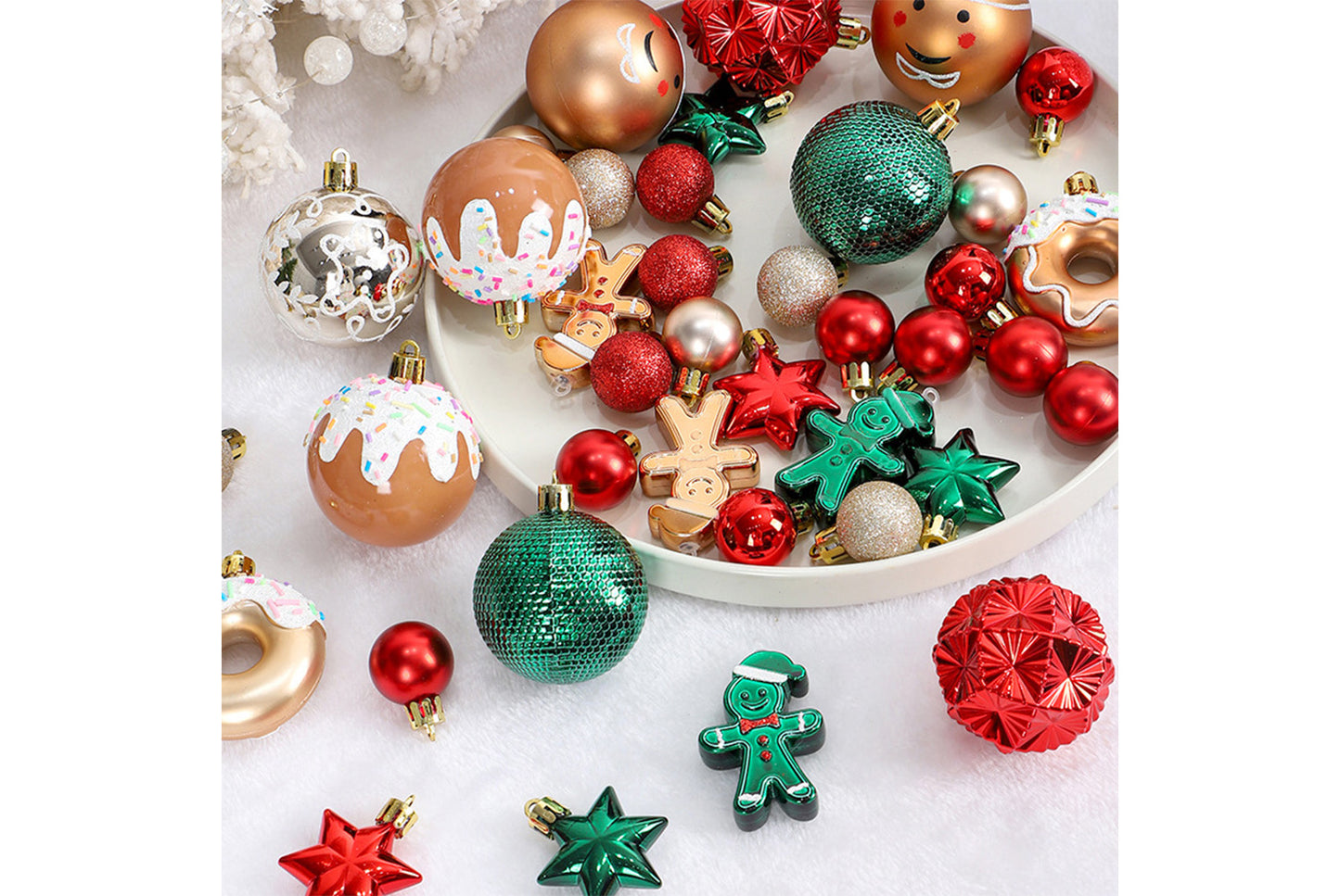 42 Exquisitely Painted Christmas Ball Set