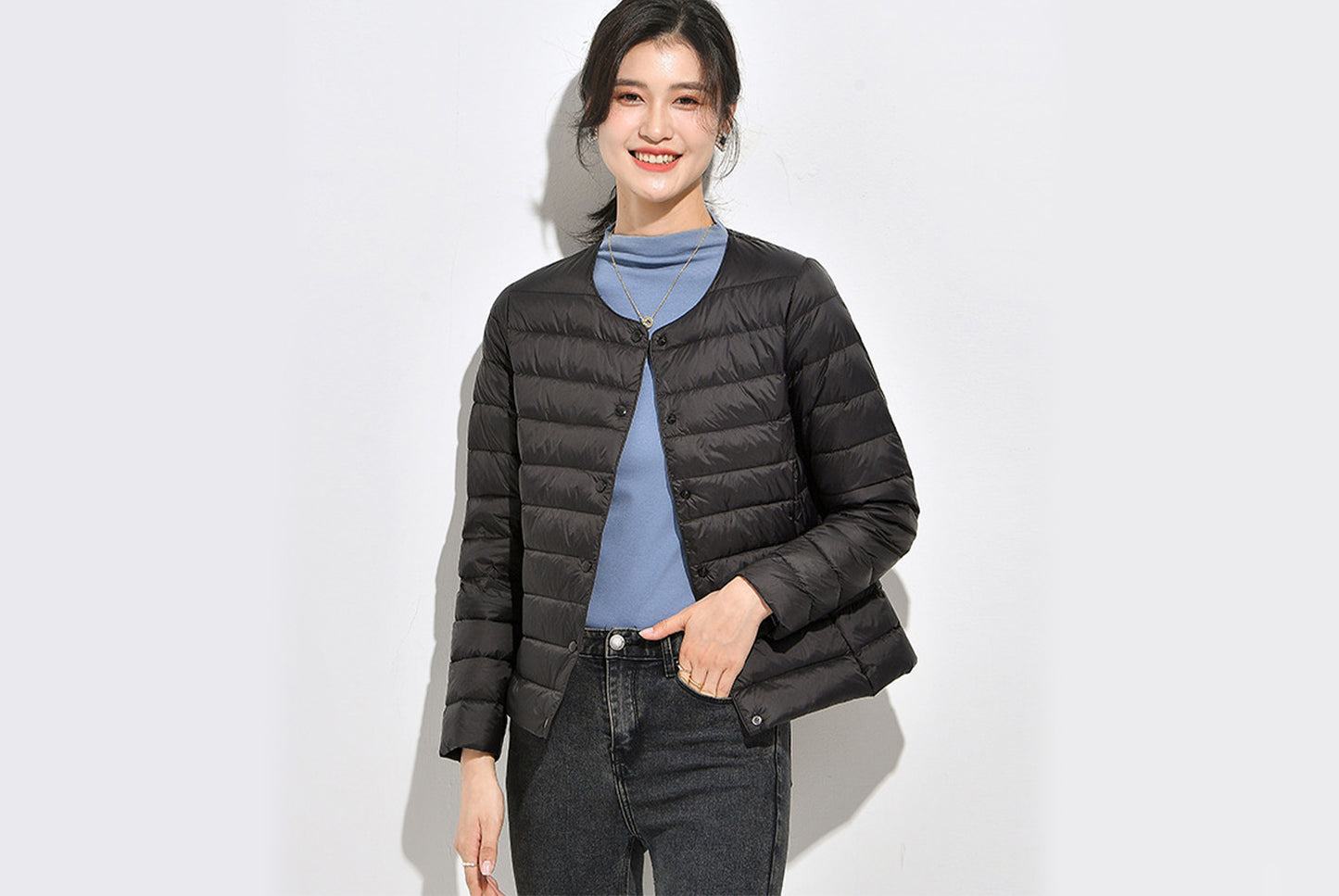 **Lightweight Down-Lined Down Jacket for Autumn/Winter (Warm Version)**