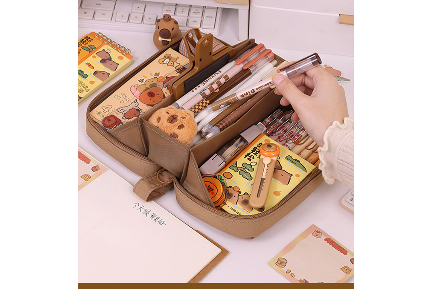 Large Capacity Flip-Top Pencil Case