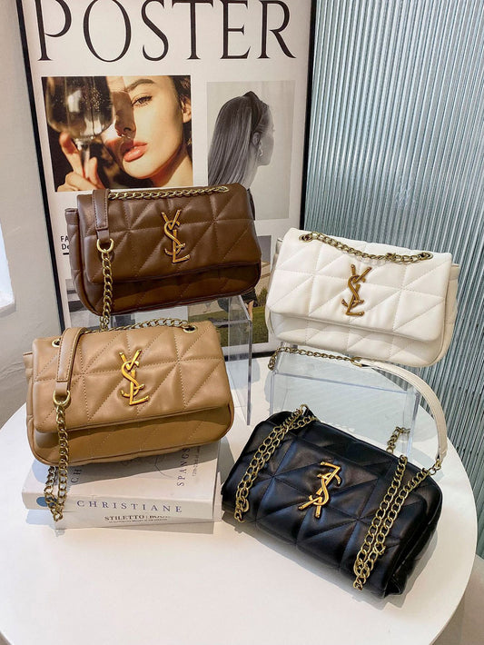 Elegant Quilted Chain Strap Shoulder Bag – The Perfect Blend of Style & Functionality - 4 colors