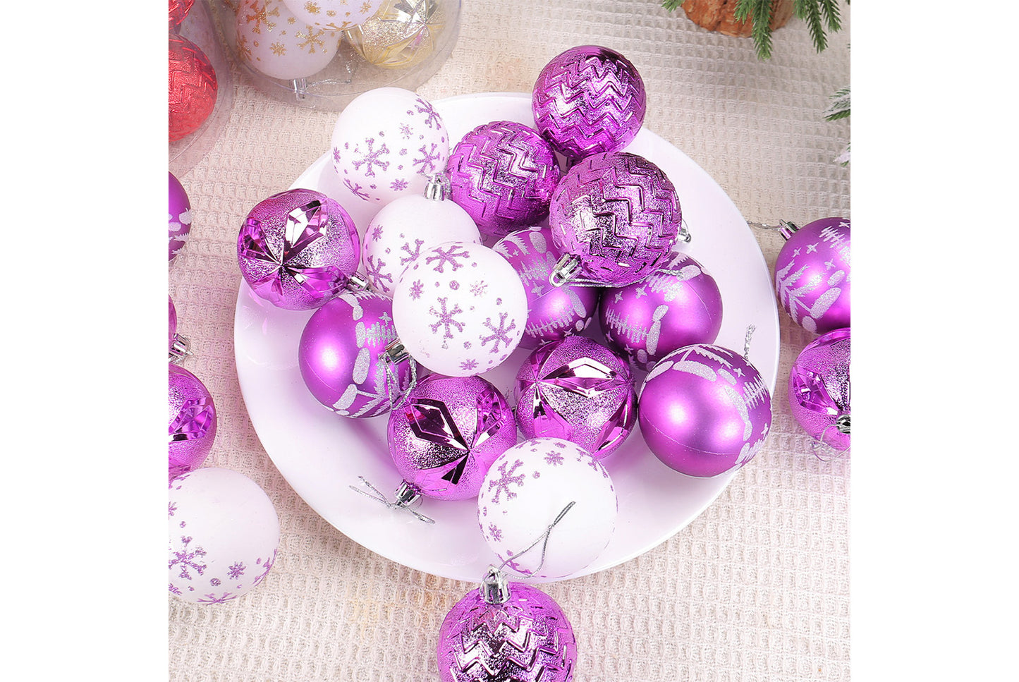 Painted Electroplated Christmas Ball Set - Shaped Christmas Tree Decorative Pendants