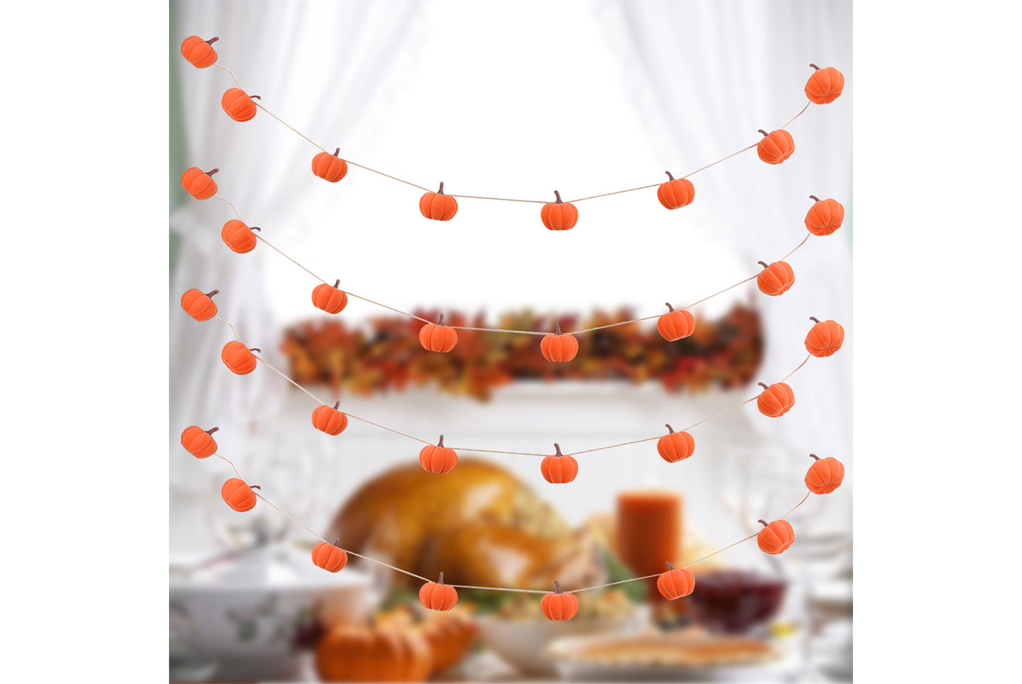 1.5m Outdoor Halloween Flocked Pumpkin Skewer