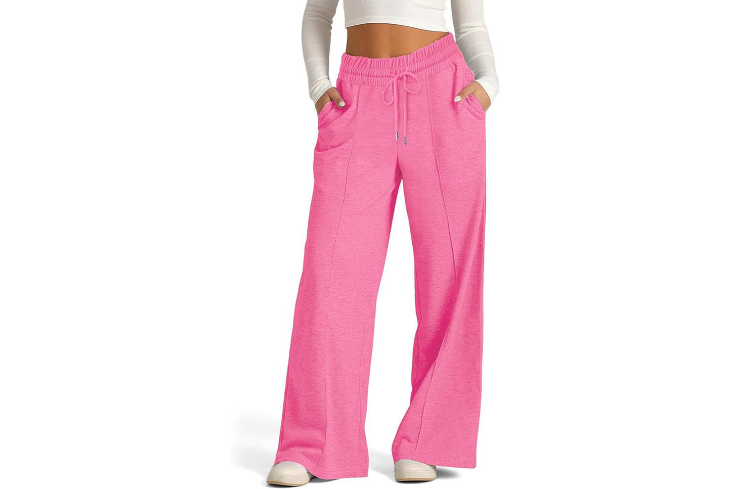 Women's Solid Color Casual Wide-Leg Sweatpants