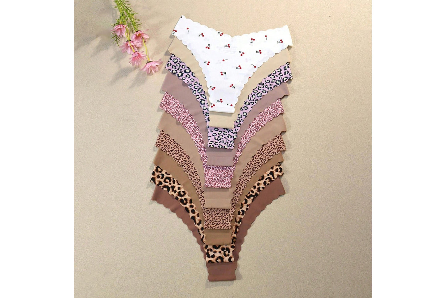 10-Pack Women's Seamless Printed Triangle Panties