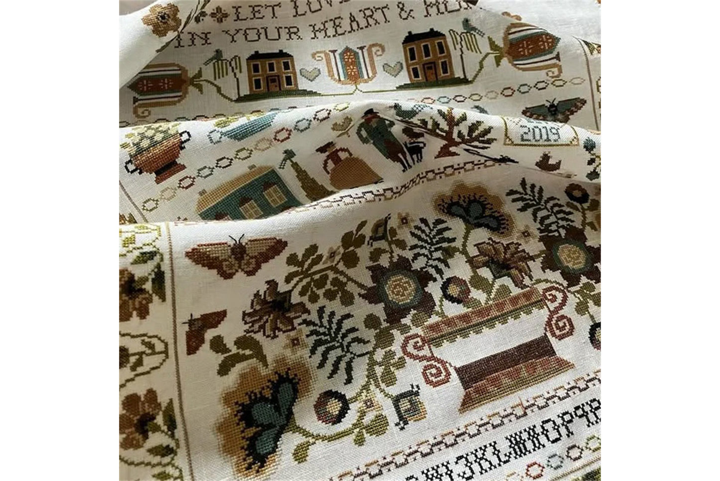 **Let Love Reign Cross Stitch Kit | Modern Minimalist Style**