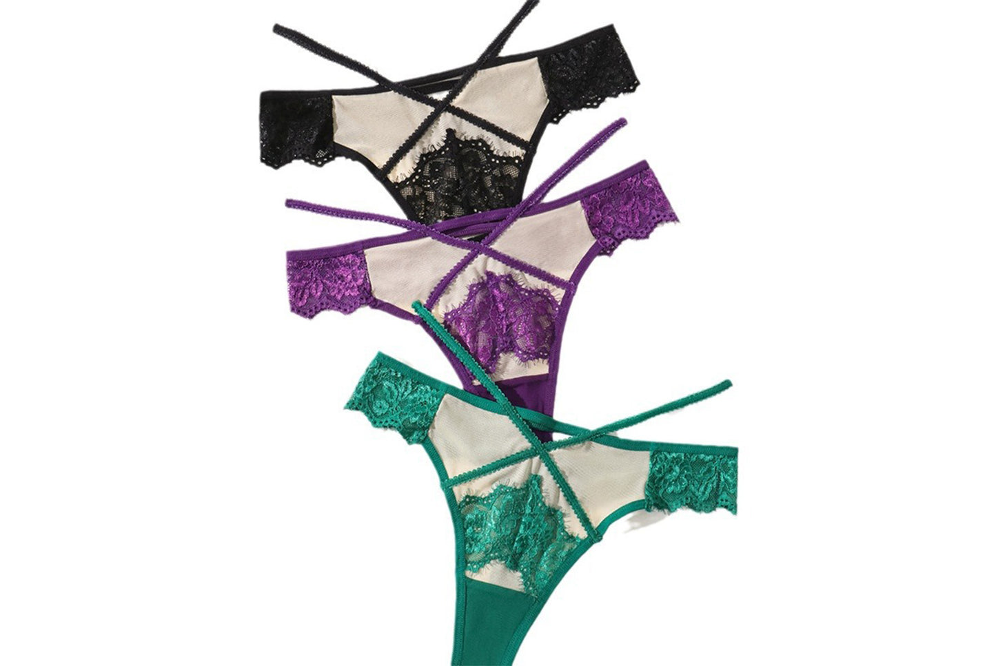 Lace Cross Strap Briefs for Women