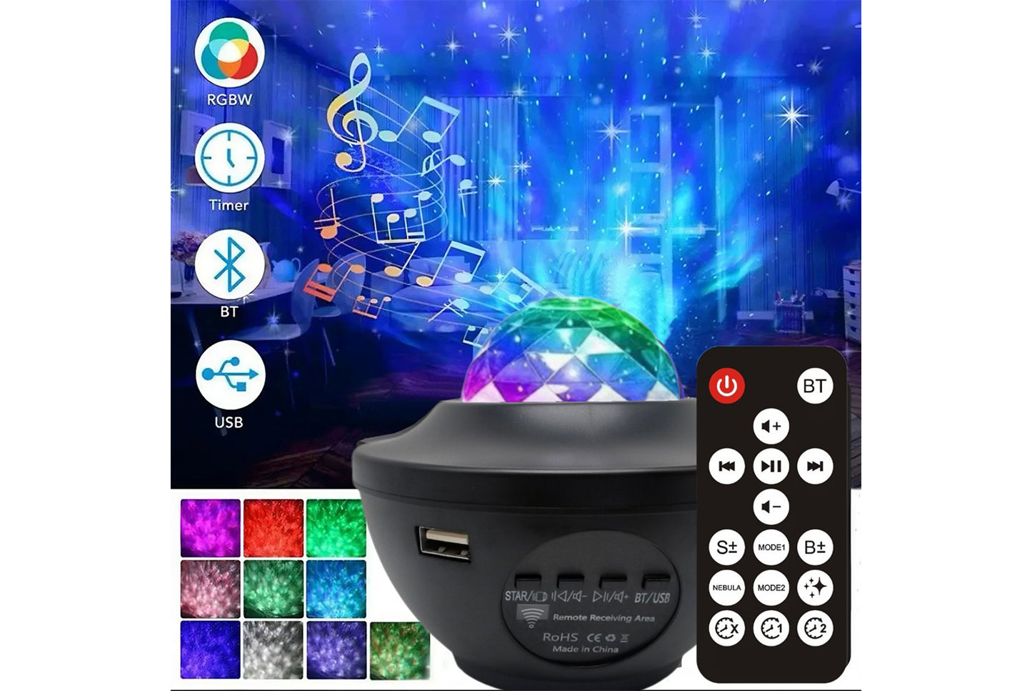 Water Ripple Starry Sky Projector Lamp