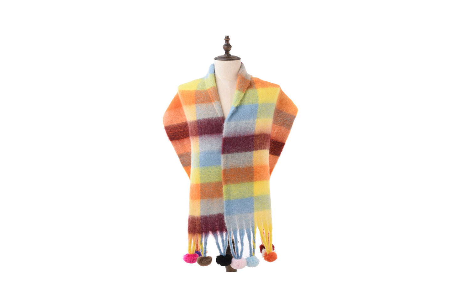 **Plaid Striped Thickened Scarf**