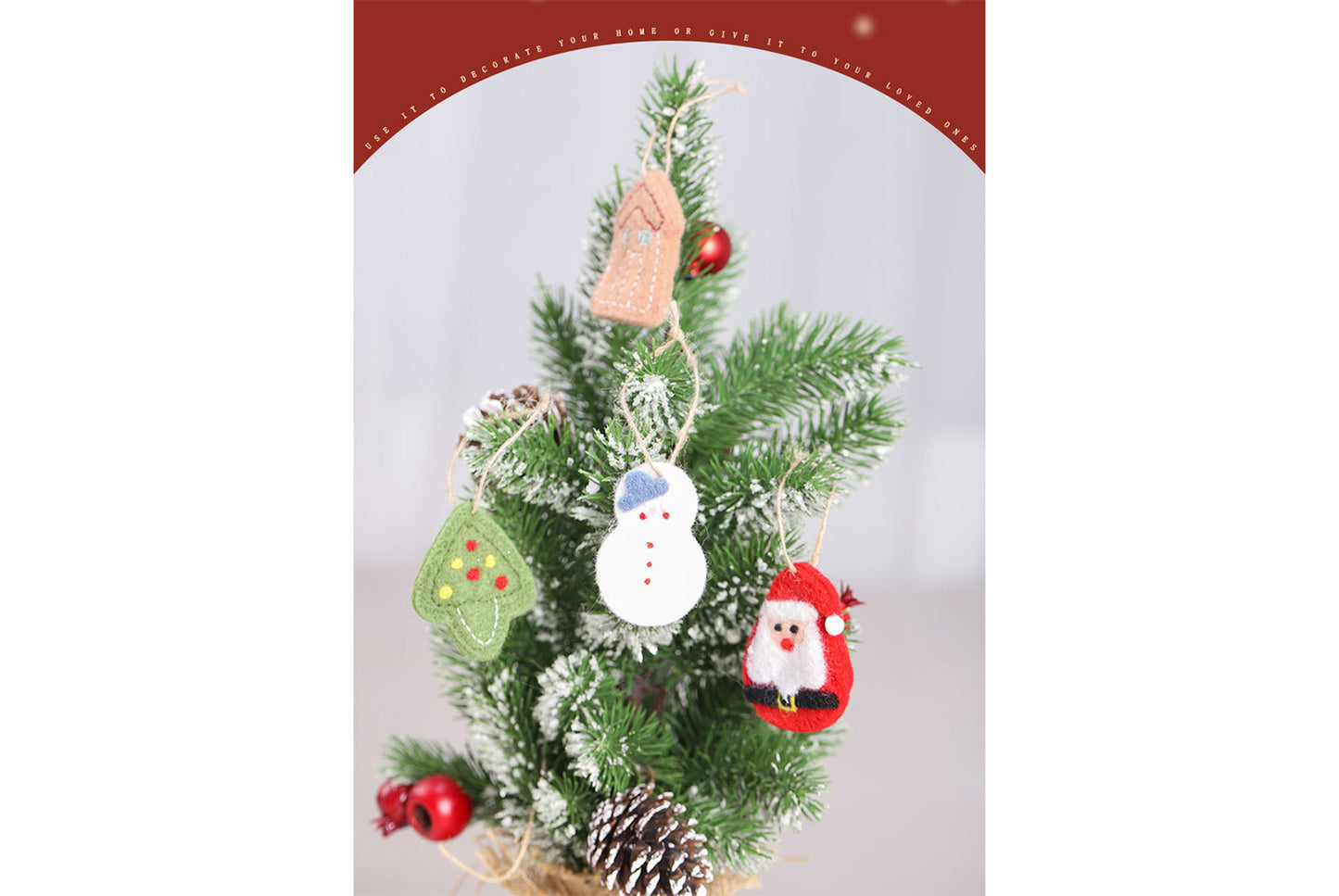 Santa Claus and Snowman Felt Pendant Gift Box