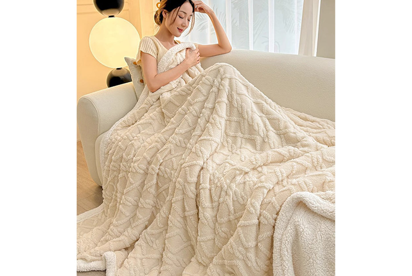 Thickened Winter Sofa Blanket, Nap Blanket