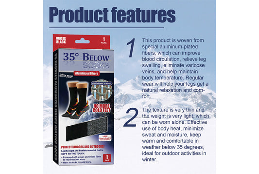 35°C Aluminized Fiber Heating Socks