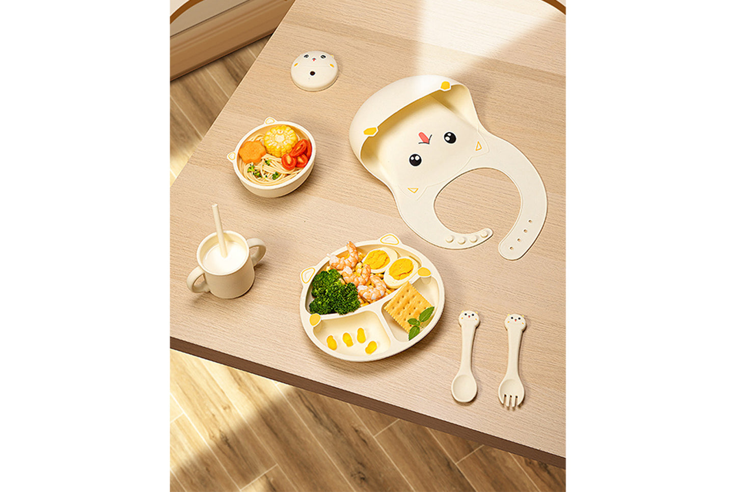 Cartoon Silicone Baby Plate Set | 3-Piece Set