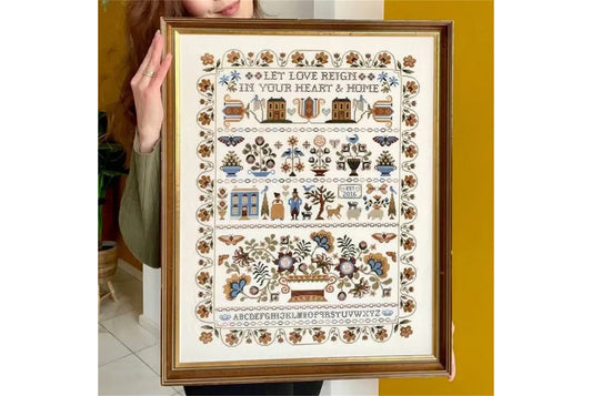 **Let Love Reign Cross Stitch Kit | Modern Minimalist Style**