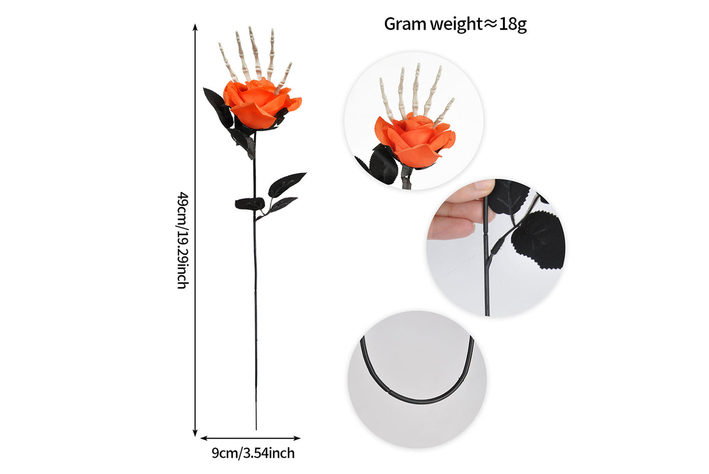 Halloween Skeleton Hand Rose Cuttings (Pack of 4)