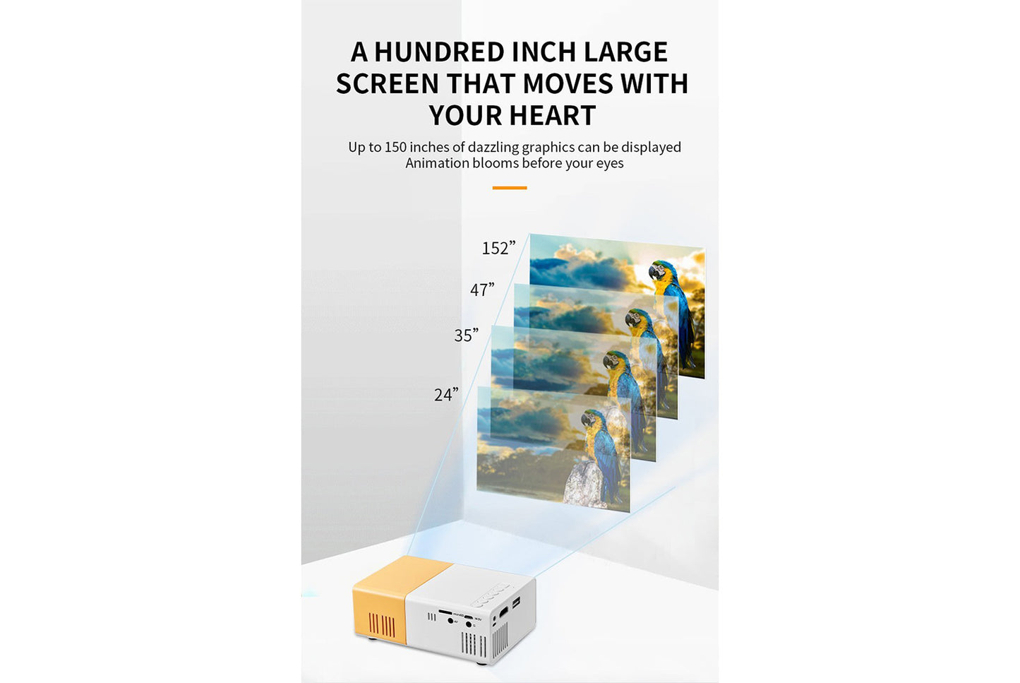 **Wired Screen Mirroring Home Projector (UK Standard Plug)**