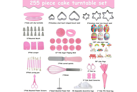 255-Piece Cake Turntable Baking Set