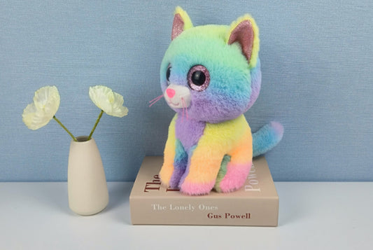 Rainbow Cat Plush | Chubby Plush Toy for Children's Birthday Gift