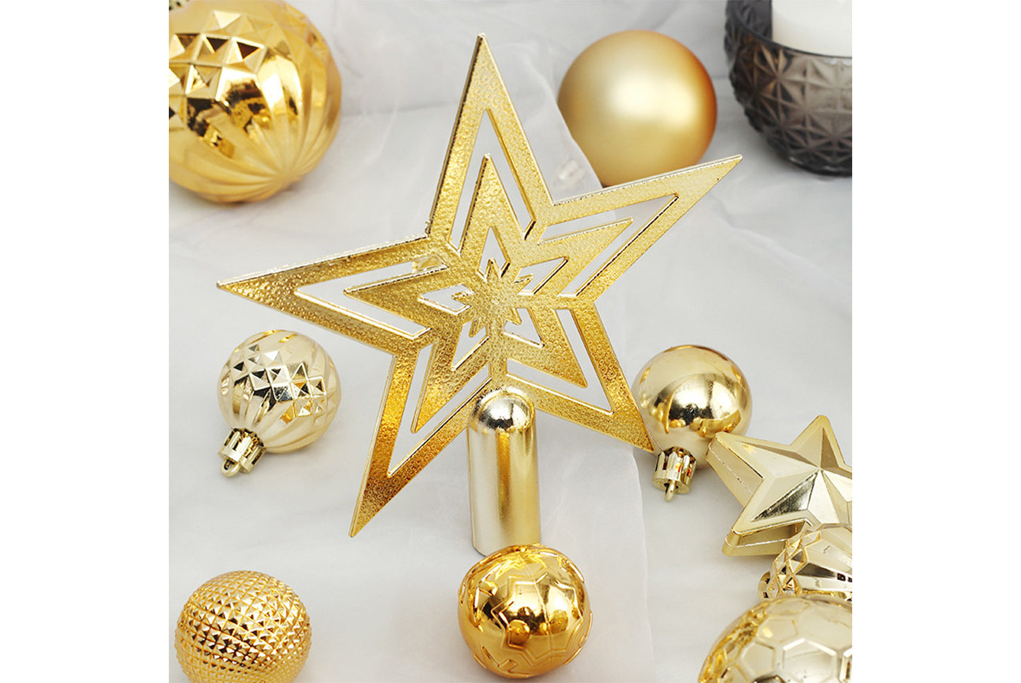 45-Piece Treetop Star Christmas Ball Set