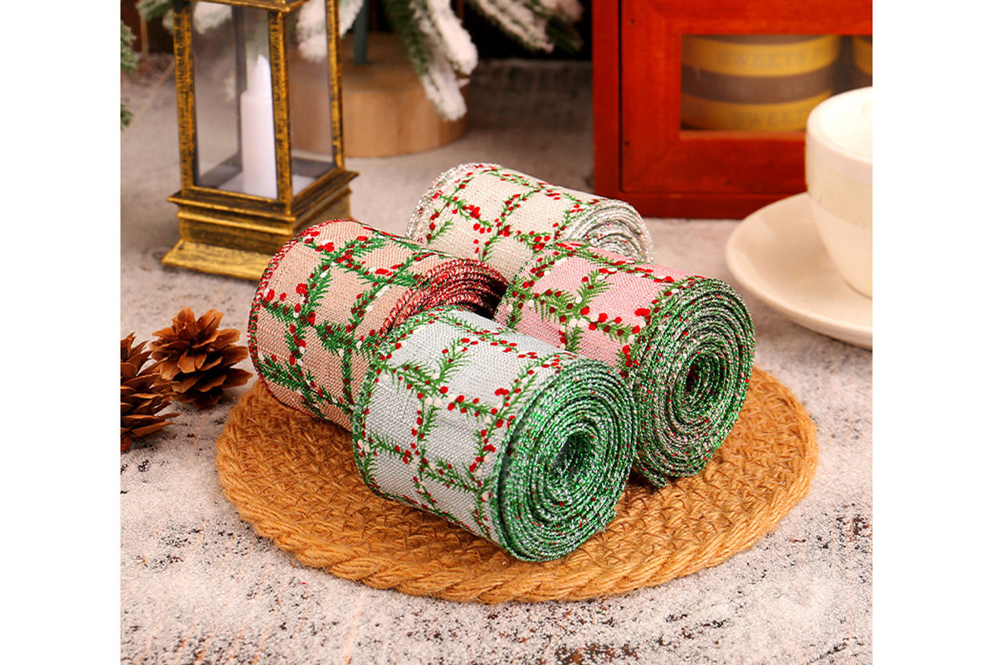 Christmas Plaid Ribbon Roll - Gift Wrapping Decorative Ribbon