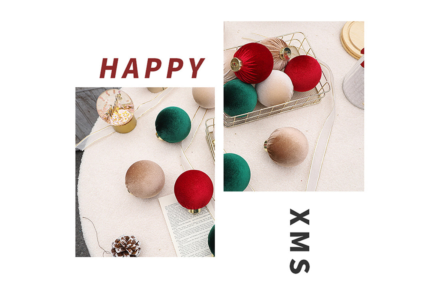 8cm/12 Cloth-Wrapped Christmas Ball Gift Pack