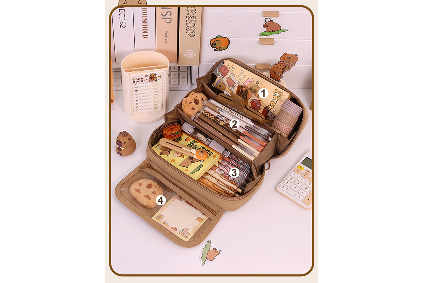 Large Capacity Flip-Top Pencil Case