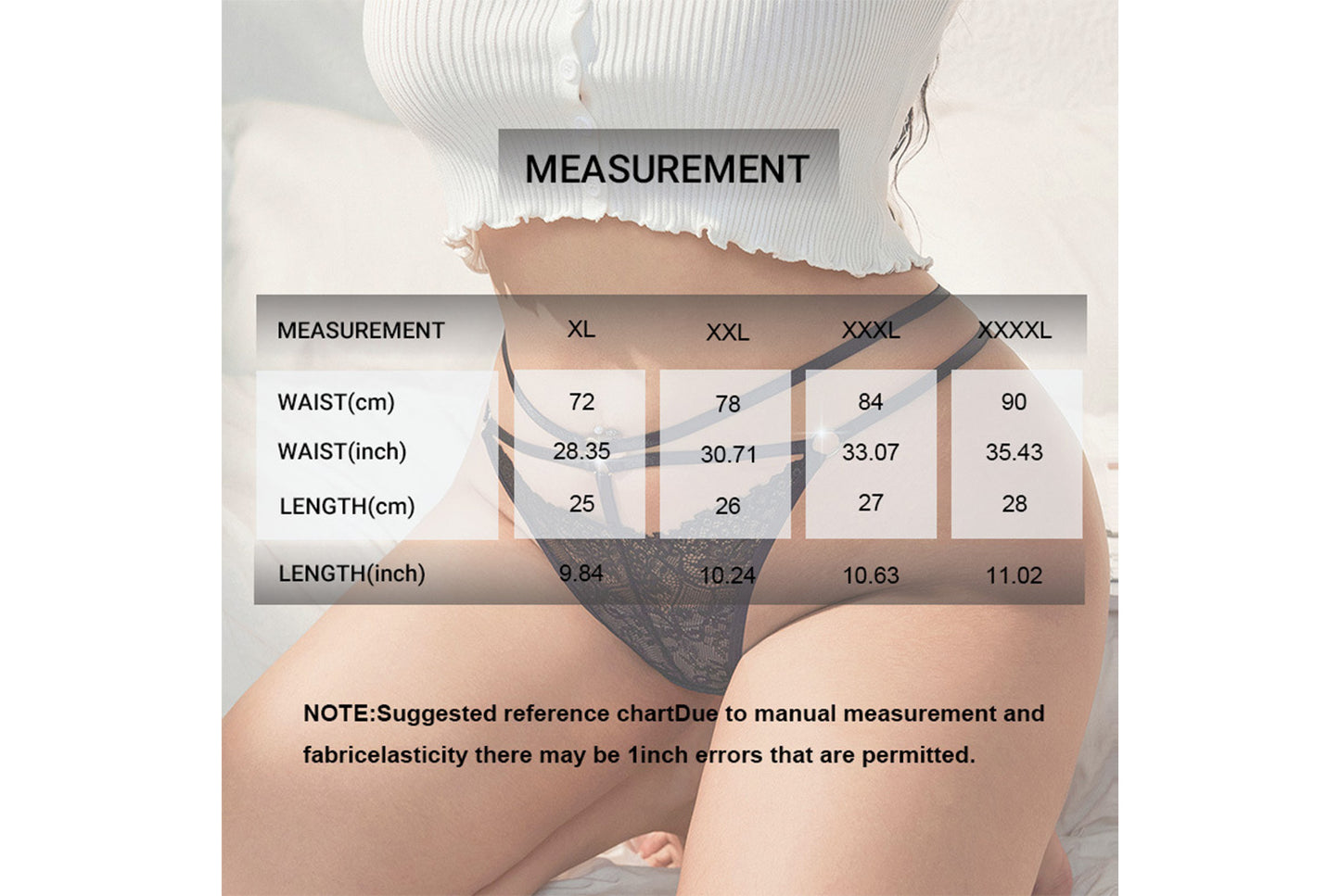 **Large Size Low-Rise Lace Thong Briefs for Women**