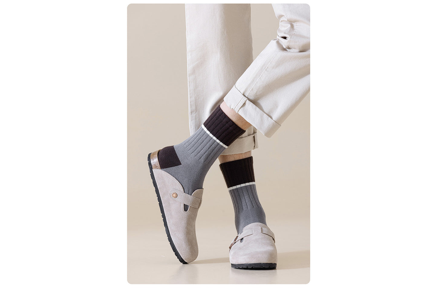 Color-Blocked Mid-Calf Sports Socks