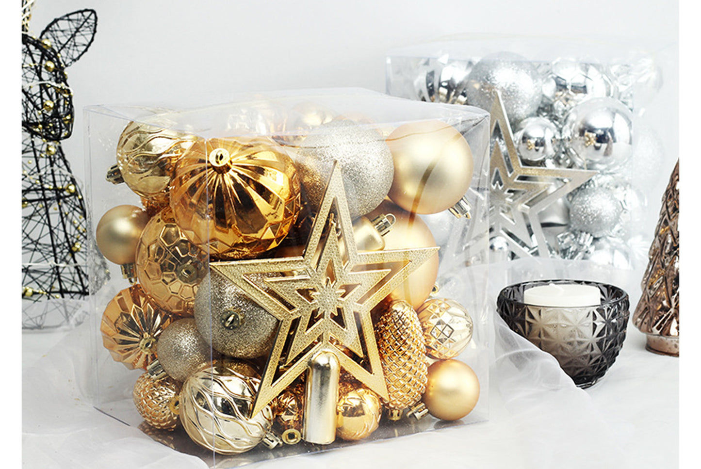 45-Piece Treetop Star Christmas Ball Set