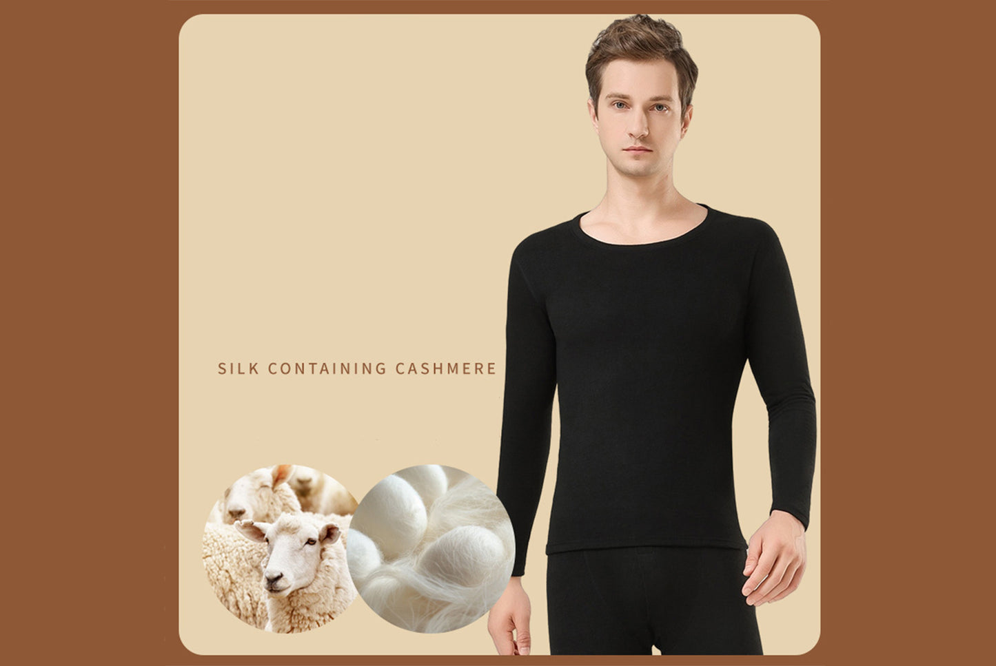 **Cashmere and Silk Warm Autumn Jacket and Long Pants Set (Unisex)**