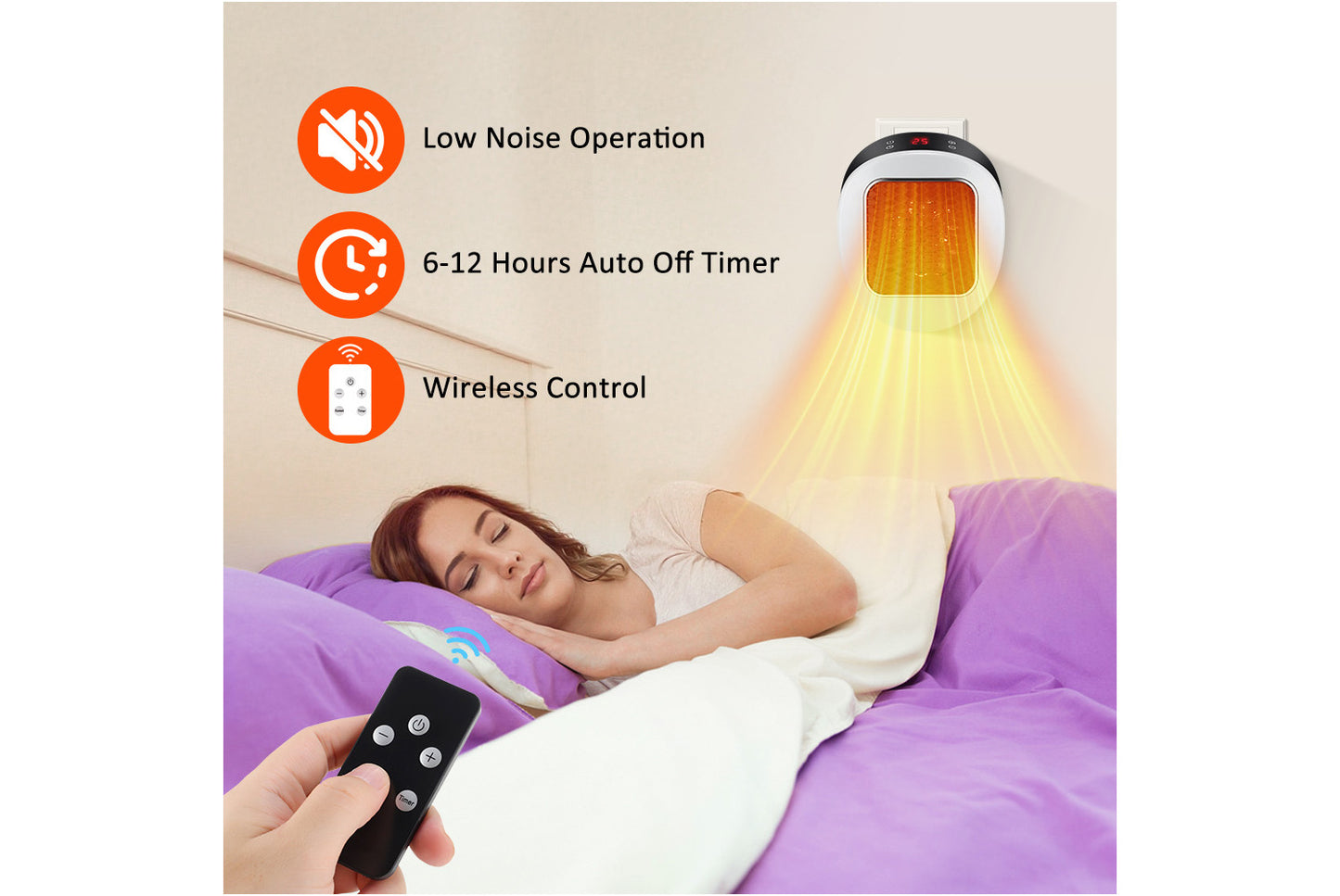 Portable Remote Control Fan Heater(UK Plug)